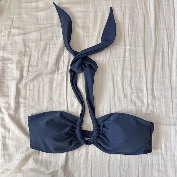 Abercrombie & Fitch Wide Strap Halter Swim Top & Bottoms in Navy NWOT/EUC - Picture 2 of 10
